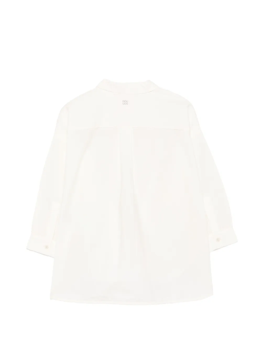 Douuod Kids Shirt met gewelfde afwerking en lange mouwen Beige
