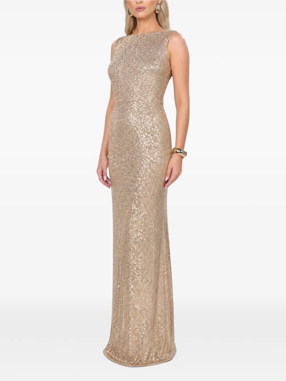 ROSERRY Kylie mouwloze maxi-jurk verfraaid met pailletten Goud