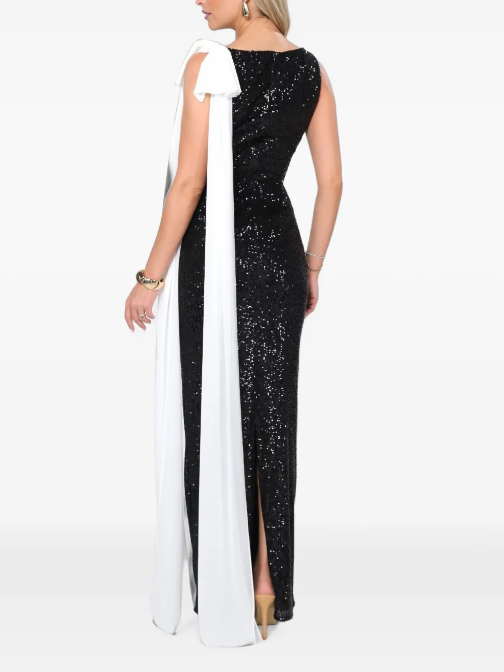 ROSERRY Kylie maxi-dress verfraaid met pailletten en strikdetail Zwart