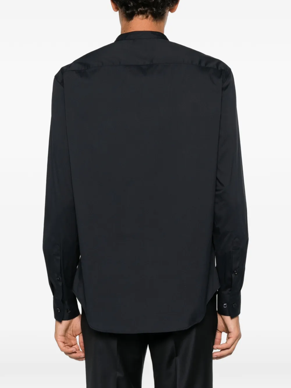 Giorgio Armani Overhemd met ronde opstaande kraag Blauw