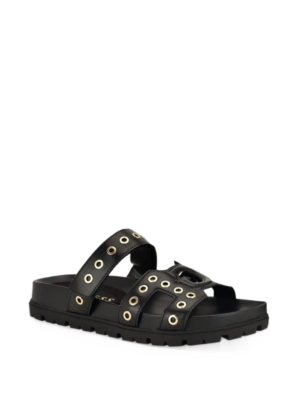 GUESS USA Fashie slip-on double-strapped footbed sandal - Noir GUESS USA Fashie slip-on double-strapped footbed sandal - Noir