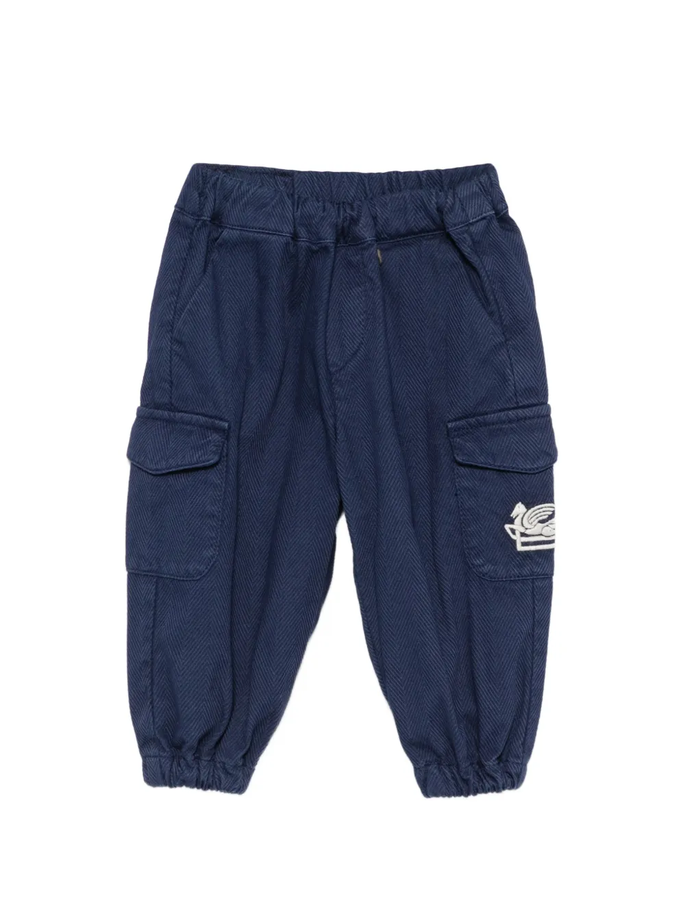 ETRO KIDS herringbone-pattern trousers - Blu