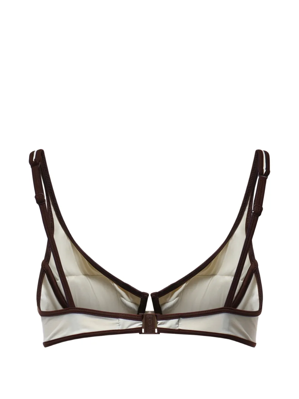 MC2 Saint Barth Amira String bikinitop met contrasterende afwerking Beige
