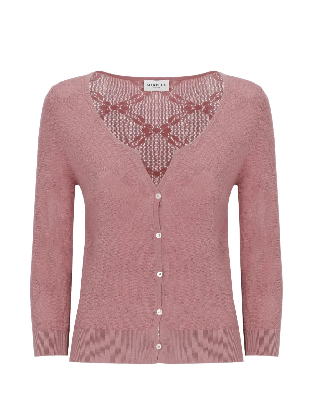 Marella floral-embroidered V-neck cardigan - Rosa