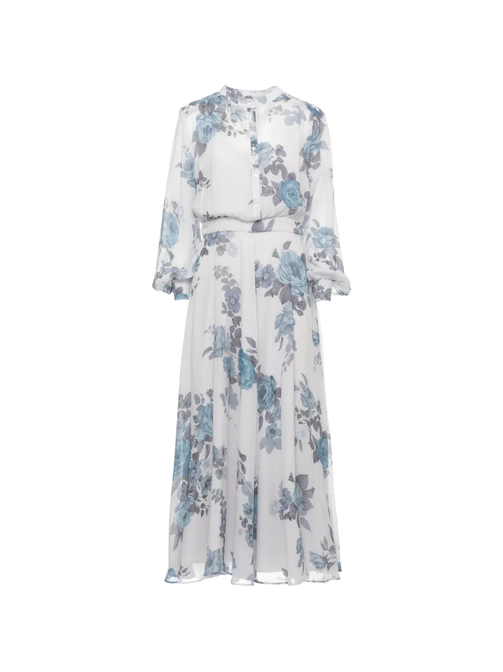 Marella MLLMASTRO floral-print button-up midi dress - Weiß