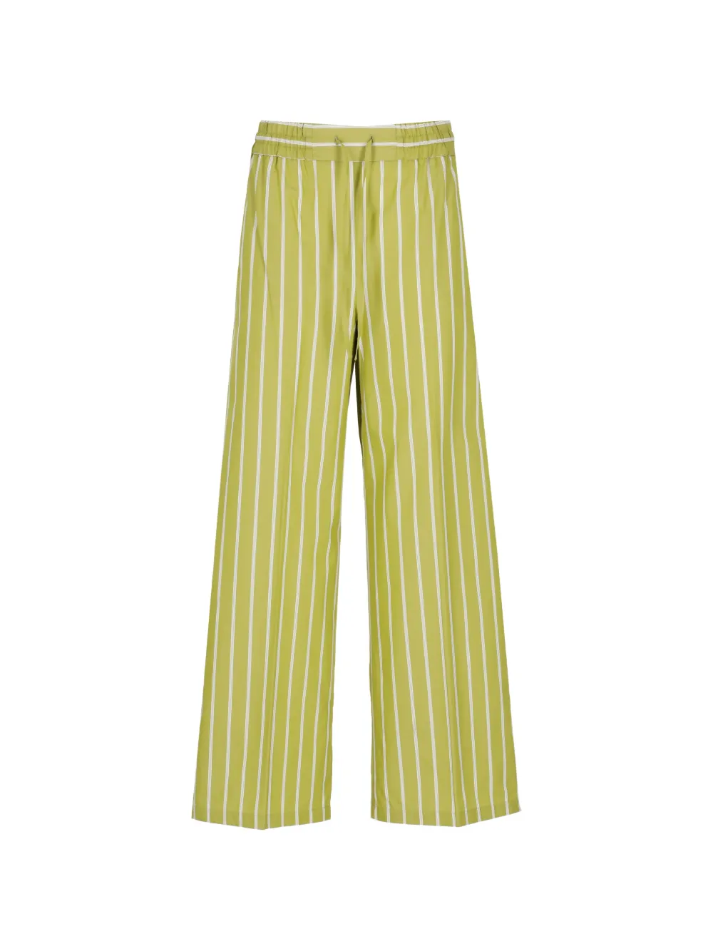 EMME striped drawstring-waist trousers - Verde