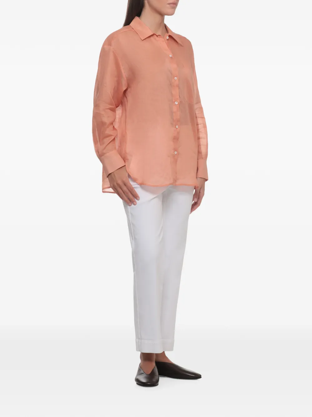 Marella Button-up ramie blouse Roze