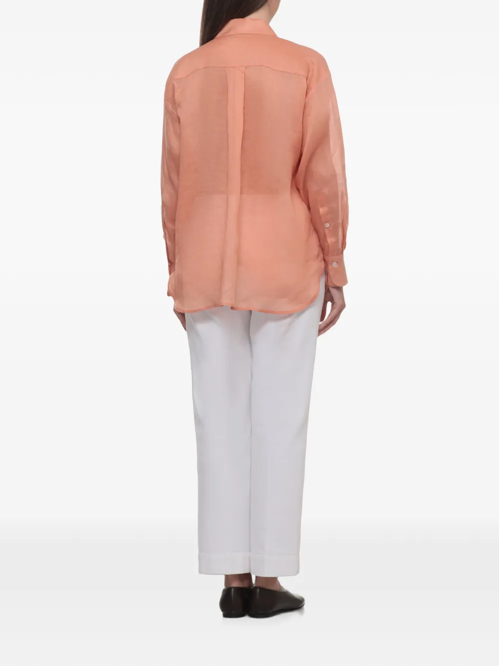 Marella Button-up ramie blouse Roze