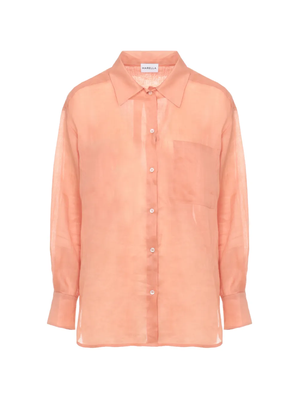 Marella button-up ramie shirt - Rosa