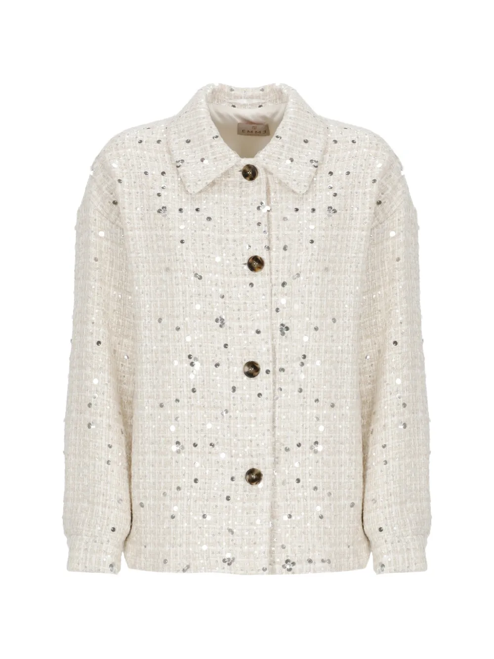 EMME sequin-embellished tweed jacket - Toni neutri