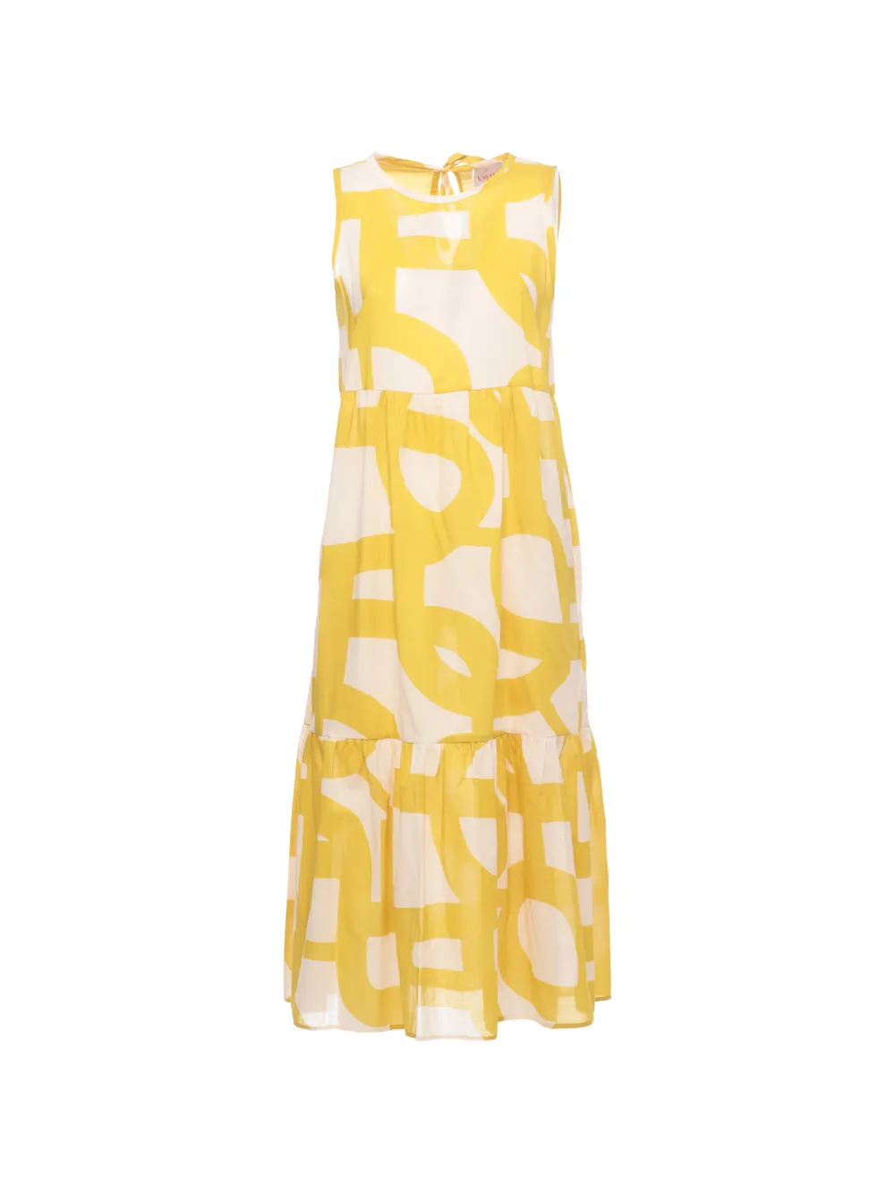 EMME Tabarin patterned sleeveless midi dress - Giallo