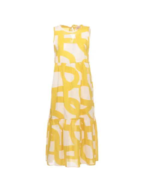 EMME Tabarin patterned sleeveless midi dress