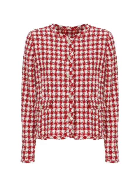 EMME fringed-trim cropped tweed jacket