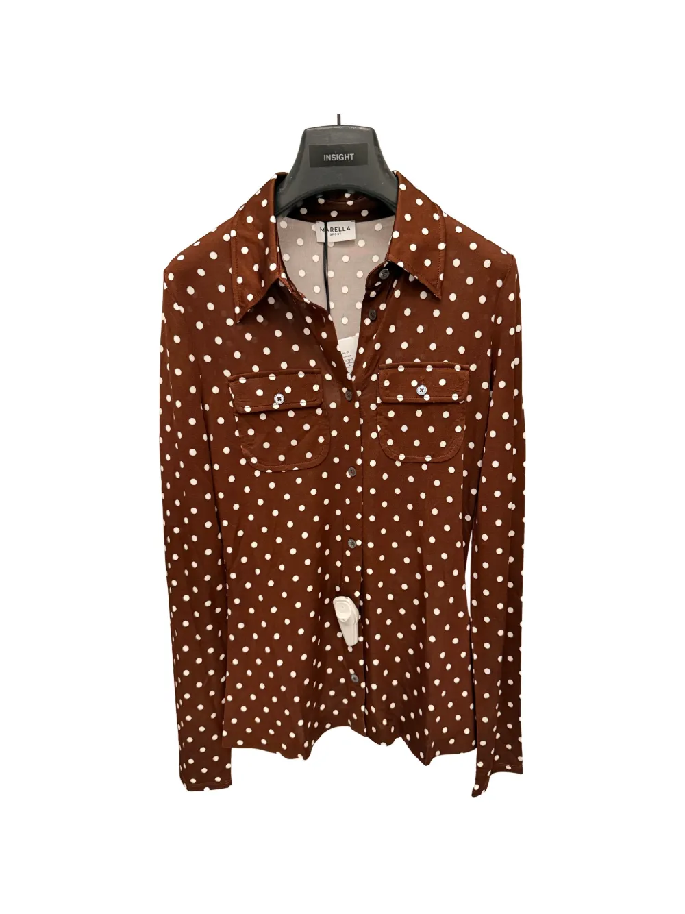 Marella MLSVINCI polka-dot pocket-detail shirt - Braun