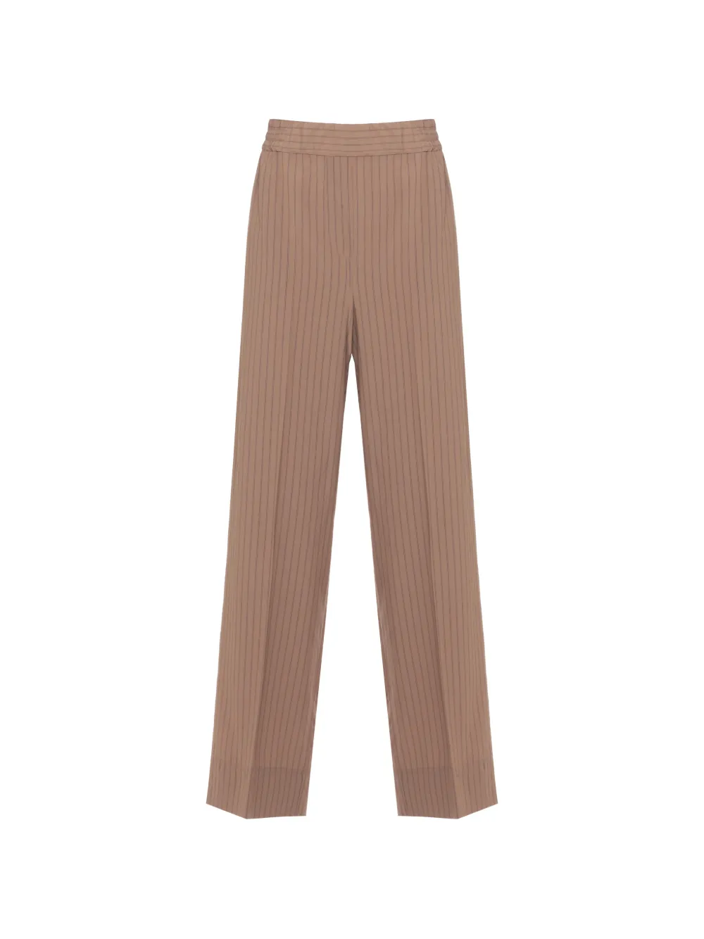 EMME pinstripe-pattern wide-leg trousers - Marrone