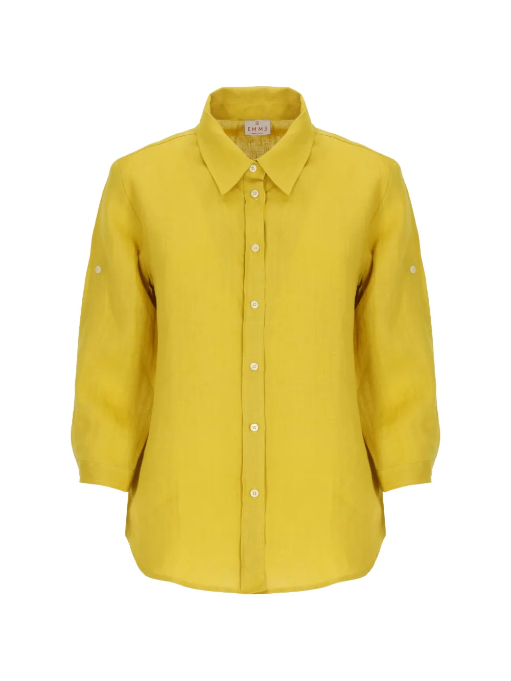 EMME button-up three-quarter-sleeved shirt - Giallo