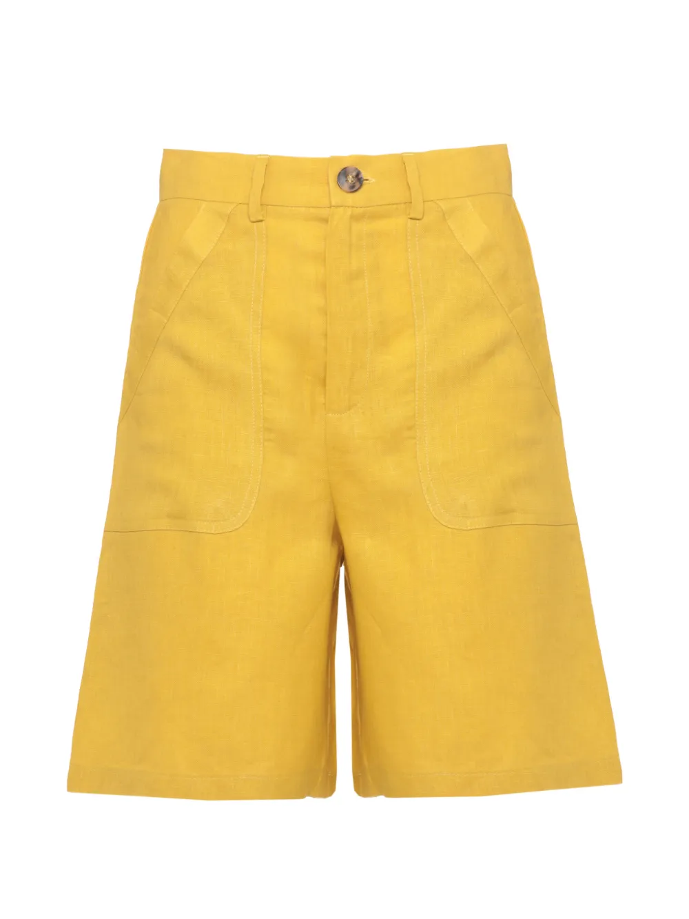 EMME EMMADORNI high-waisted bermuda linen shorts - Giallo