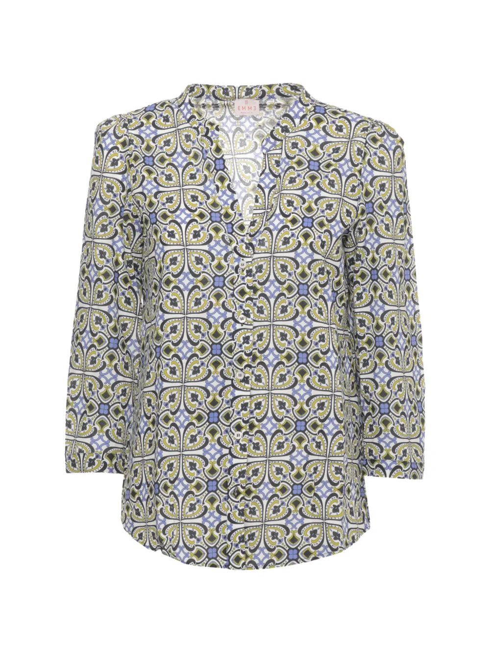 EMME V-neck printed shirt - Blu