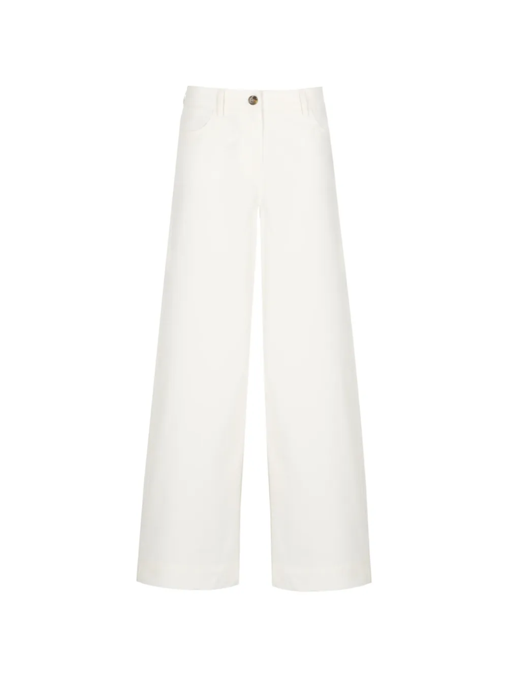 EMME gabardine wide-leg trousers - Bianco