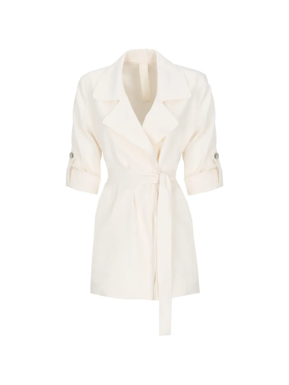 Marella belted notch-lapel duster coat - Bianco