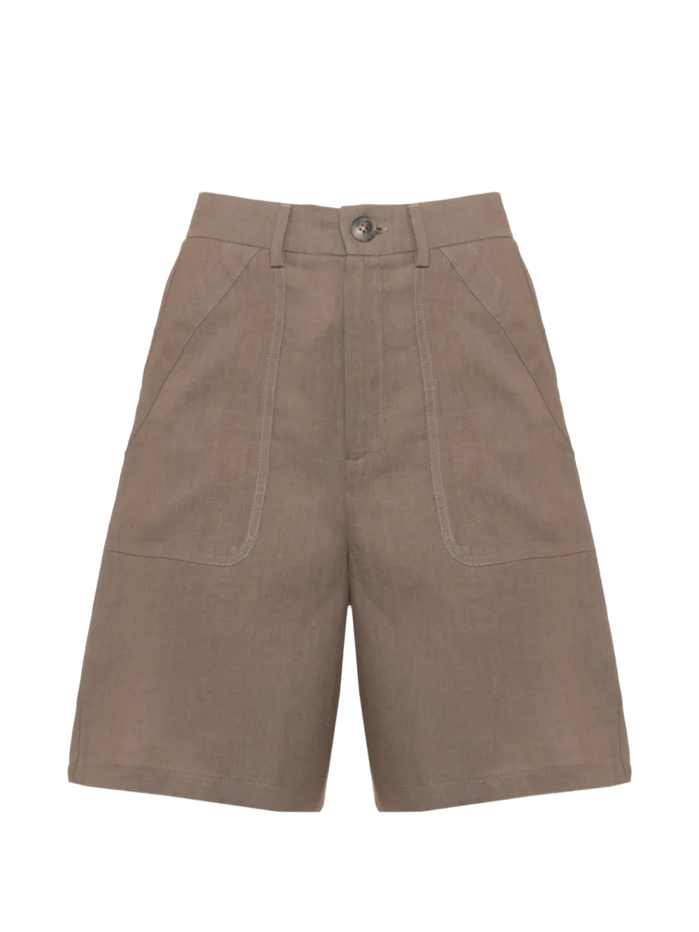 EMME EMMADORNI linen bermuda shorts - Brown