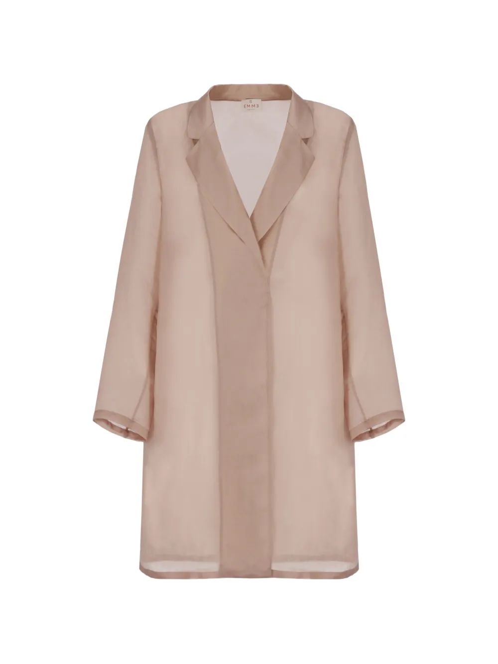 EMME sheer notched-lapel mid-length blazer - Rosa