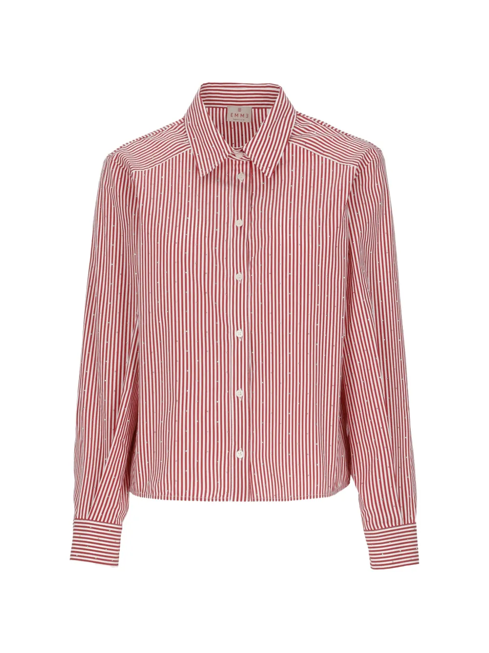 EMME crystal-embellished striped shirt - Rosso