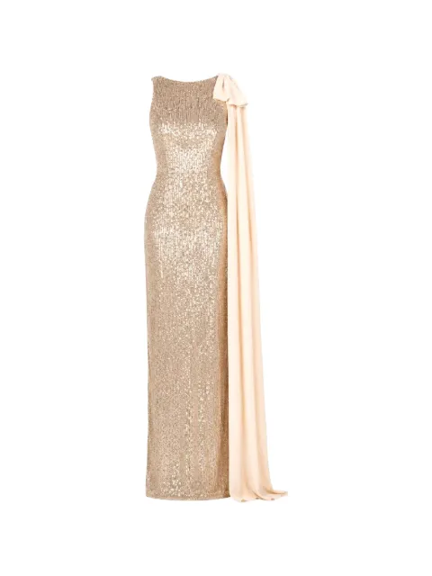 ROSERRY Kylie bow-detailed sequin-embellished maxi dress