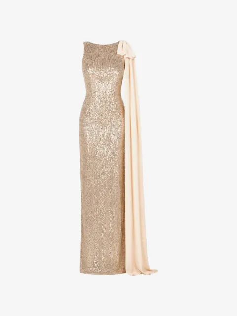 ROSERRY Kylie bow-detailed sequin-embellished maxi dress