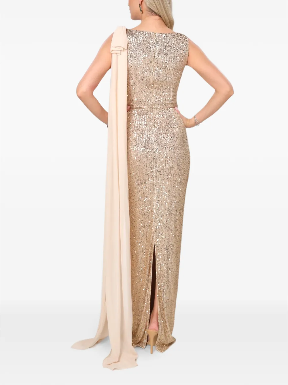 ROSERRY Kylie maxi-dress verfraaid met pailletten en strikdetail Goud