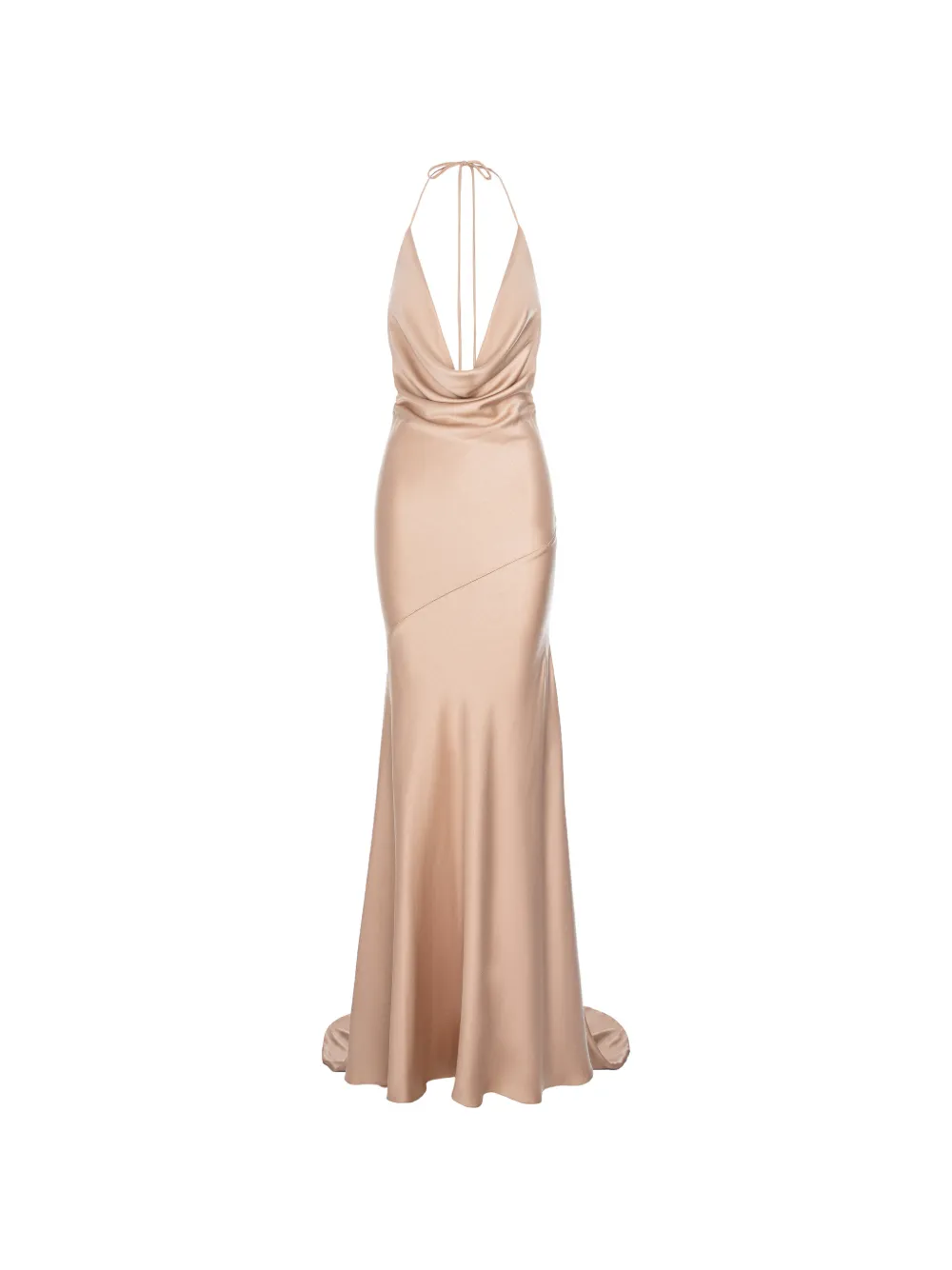 ROSERRY Ibiza cowl-neck halterneck maxi dress - Toni neutri
