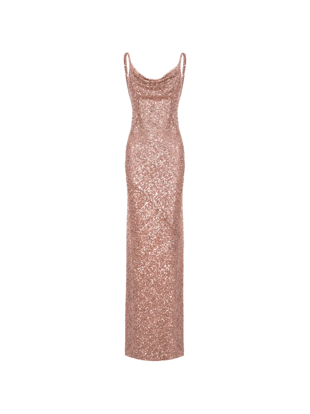 ROSERRY Margot sequin-embellished cowl-neck maxi dress