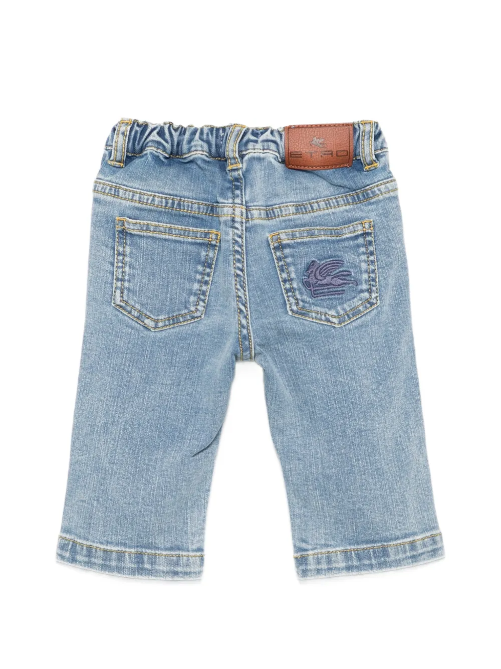 ETRO KIDS Jeans met geborduurd logo Blauw