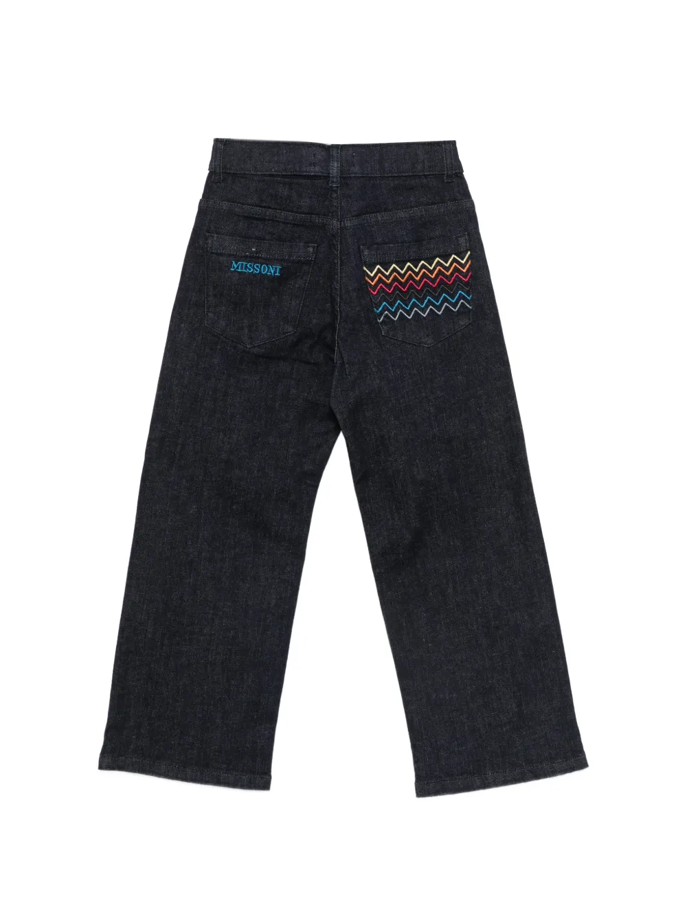 Missoni Kids Jeans met geborduurd zigzag-patroon Blauw
