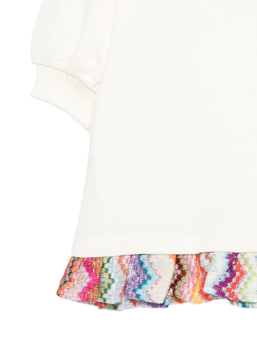 Missoni Kids Jurk met geborduurd logo en zigzag-afwerking Beige