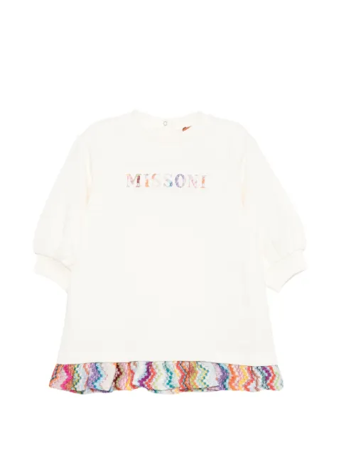 Missoni Kids Besticktes Kleid mit Zickzackmuster