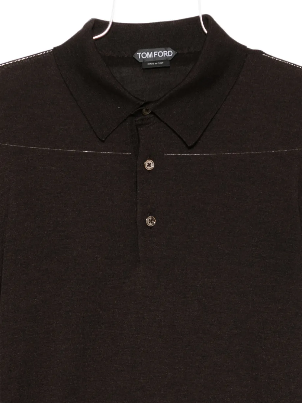 TOM FORD Poloshirt met lange mouwen en knopen Bruin