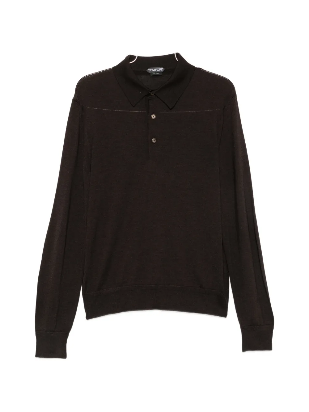 TOM FORD long-sleeve buttoned polo shirt - Braun