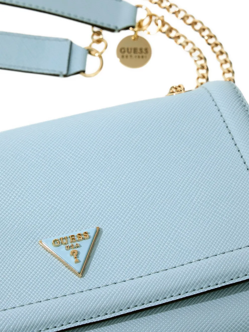 GUESS USA Noelle saffiano mini crossbody bag Blauw