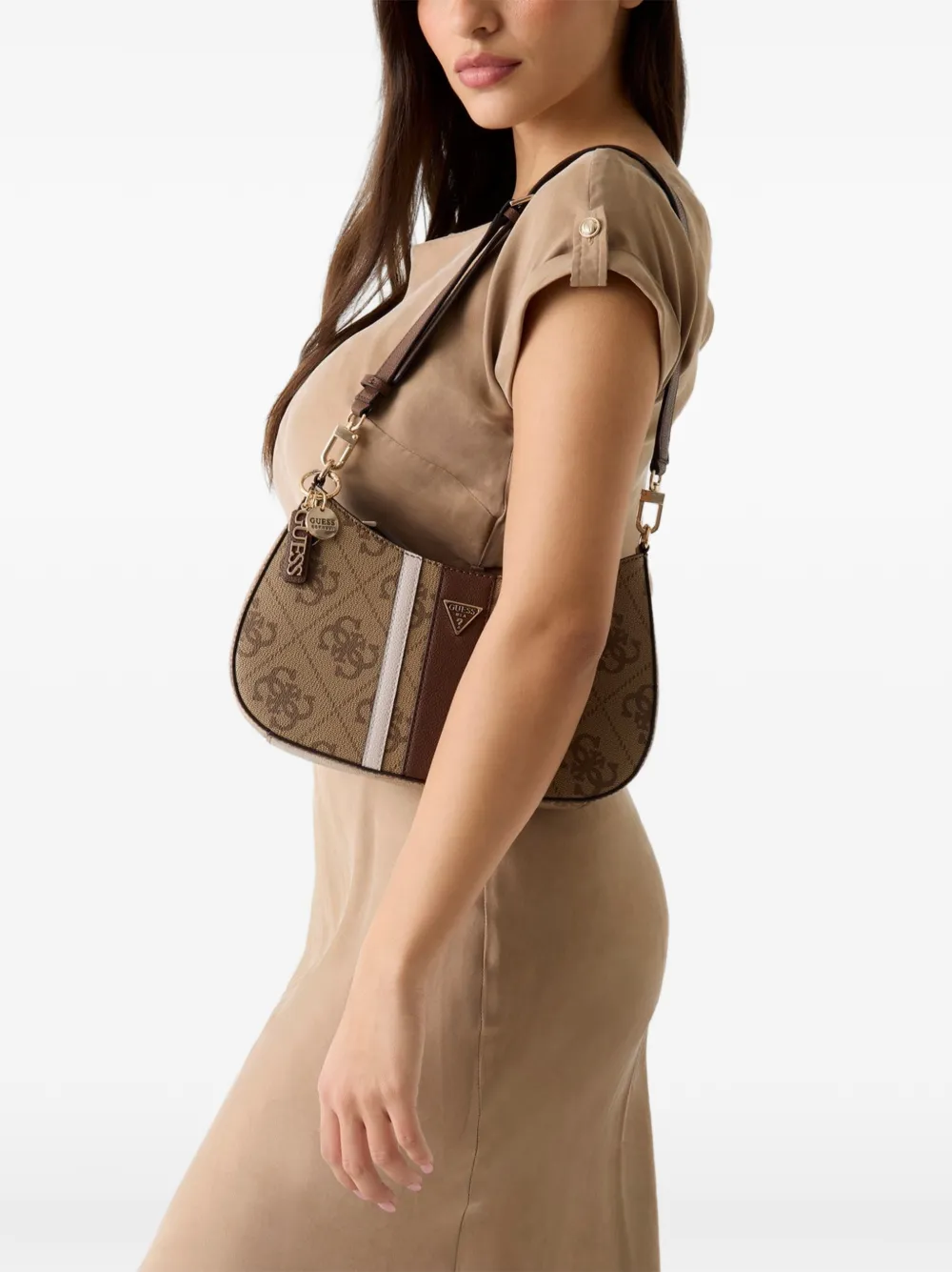 GUESS USA Noelle schoudertas Beige