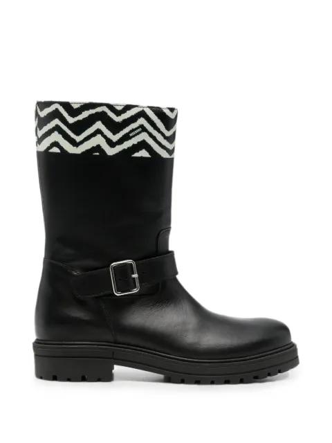 Missoni Kids botas con hebilla y estampado en zigzag