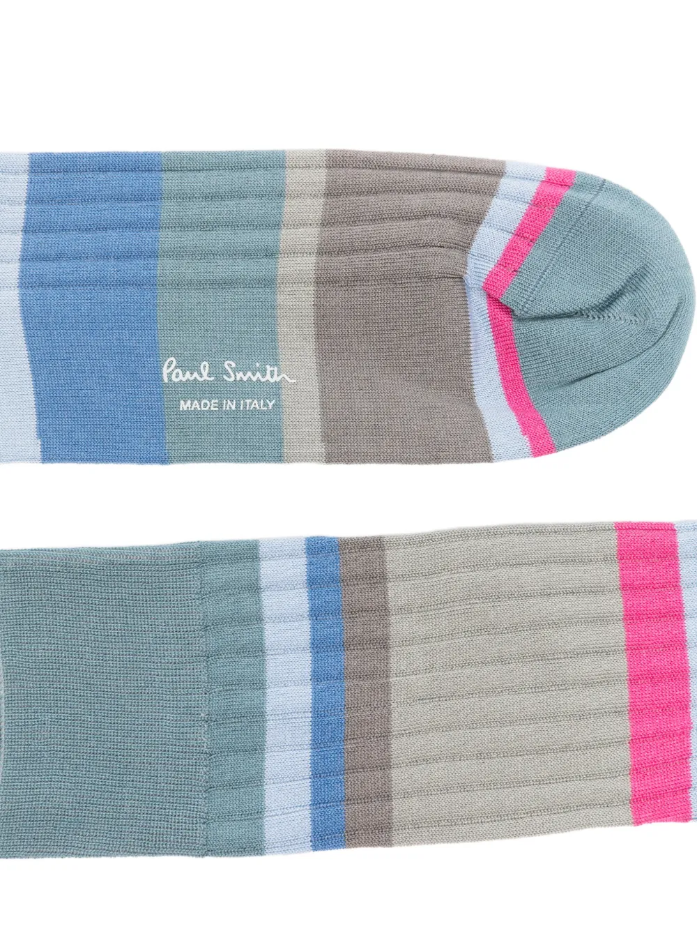 Paul Smith Gestreepte geribbelde sokken Grijs