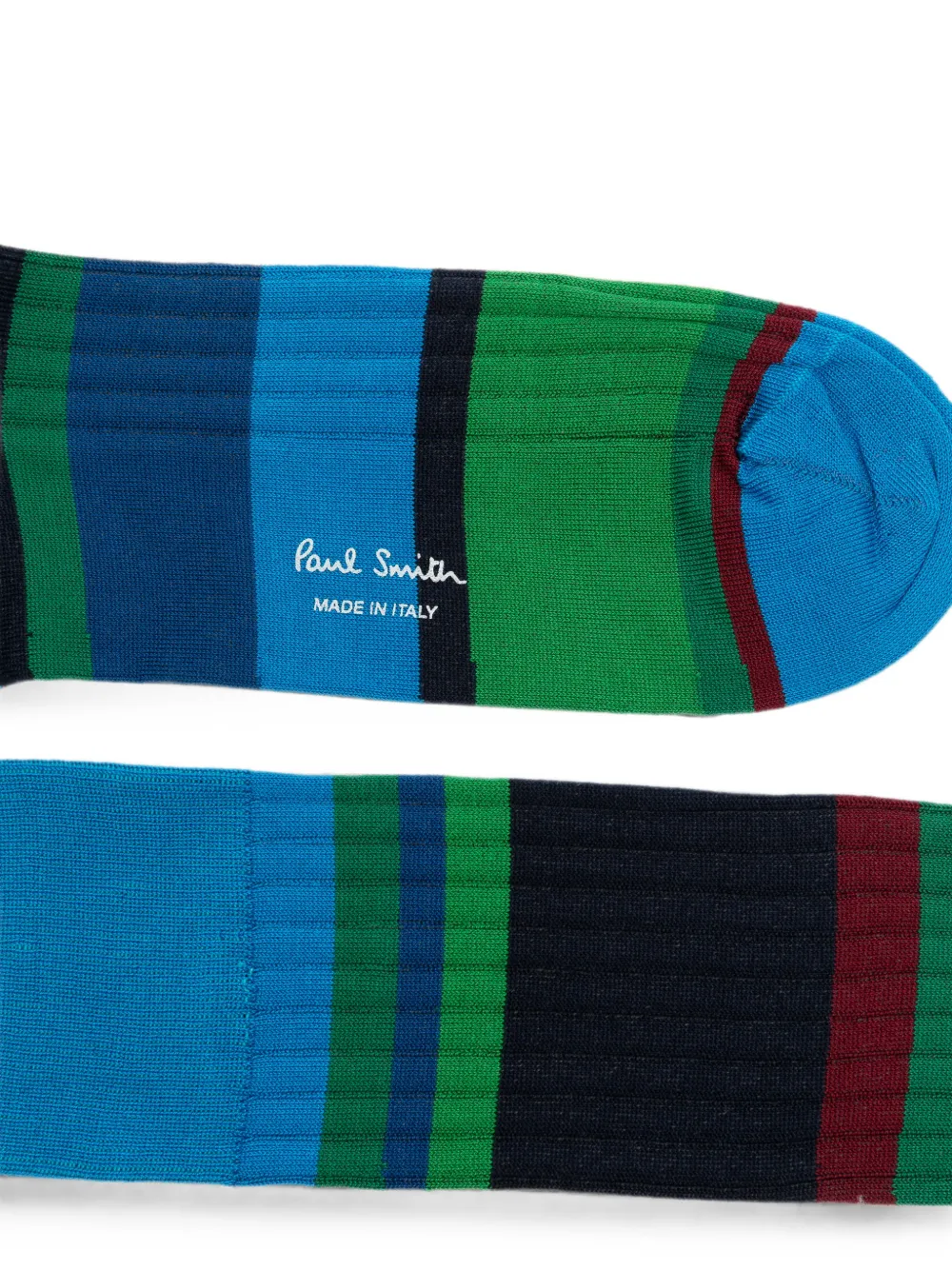 Paul Smith Geribbelde gestreepte sokken Blauw