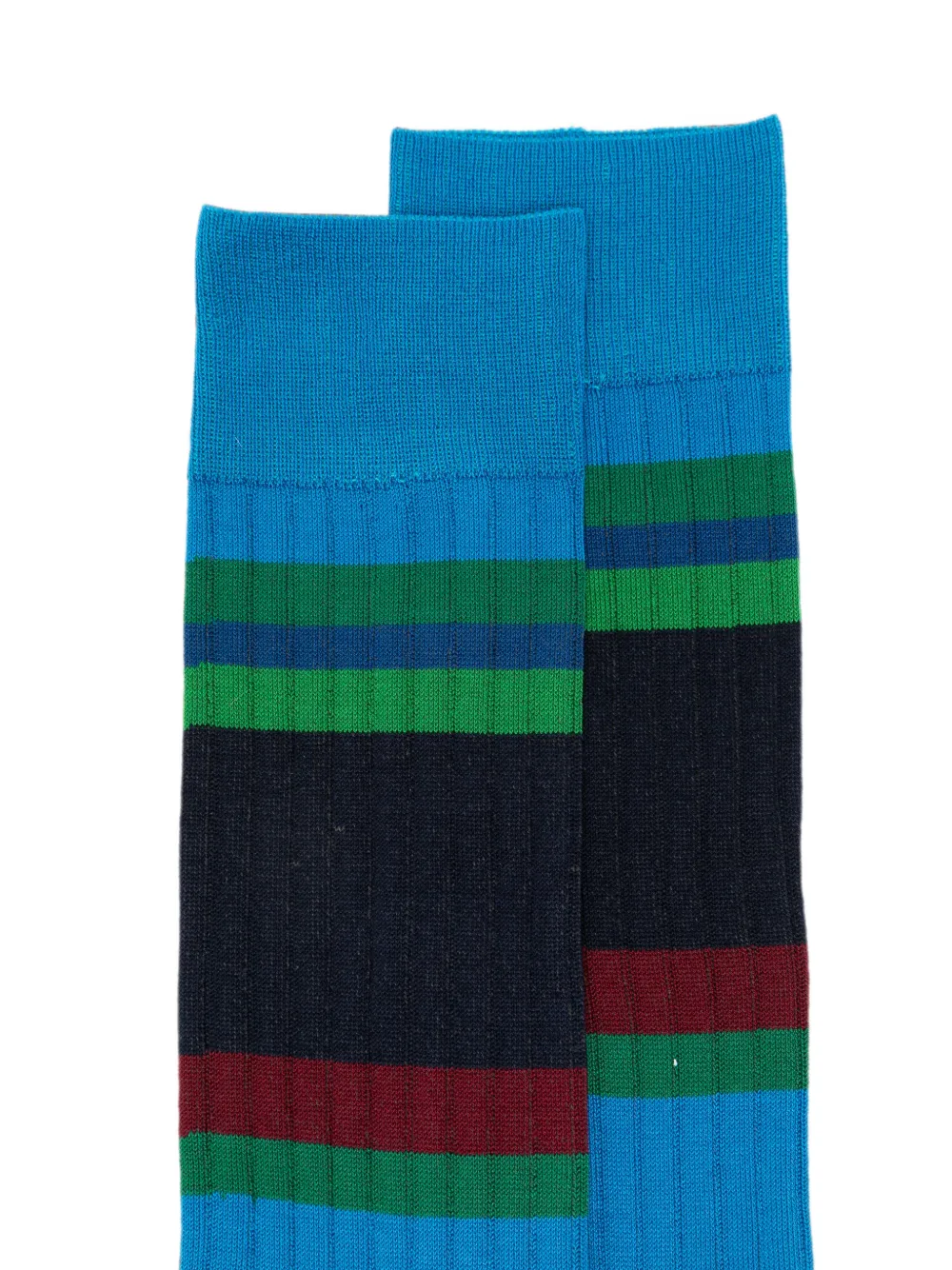 Paul Smith Geribbelde gestreepte sokken Blauw