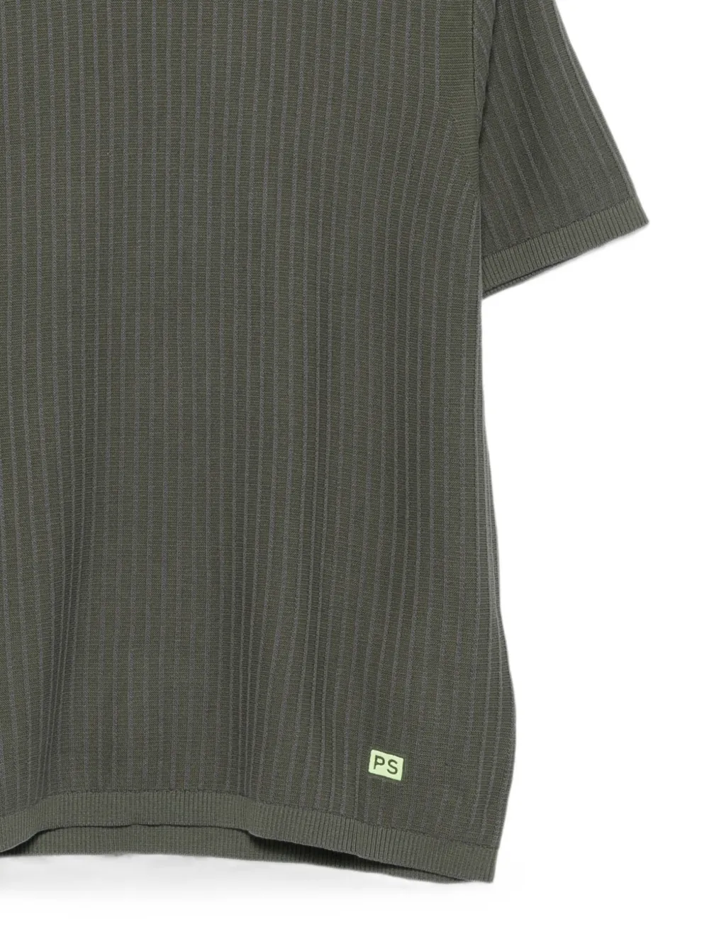 PS Paul Smith Ribgebreid T-shirt Groen