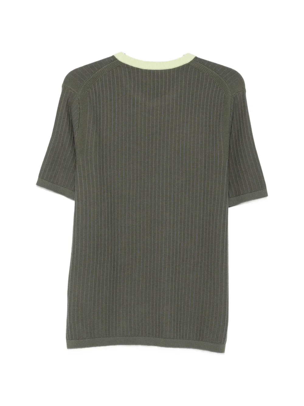 PS Paul Smith Ribgebreid T-shirt Groen