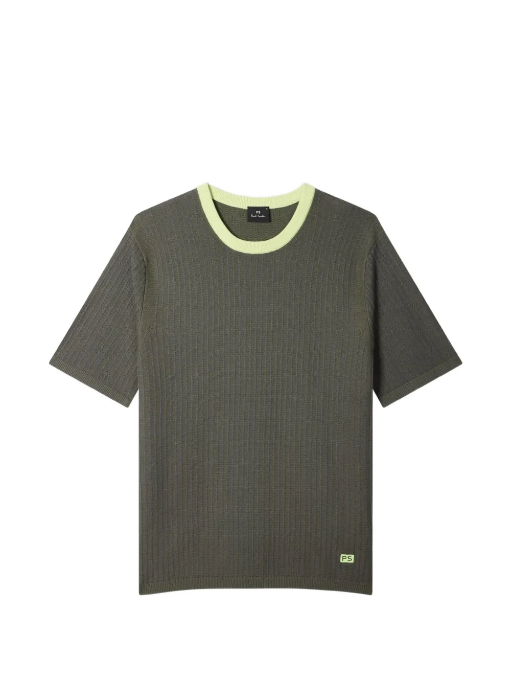 PS Paul Smith Ribgebreid T-shirt Groen