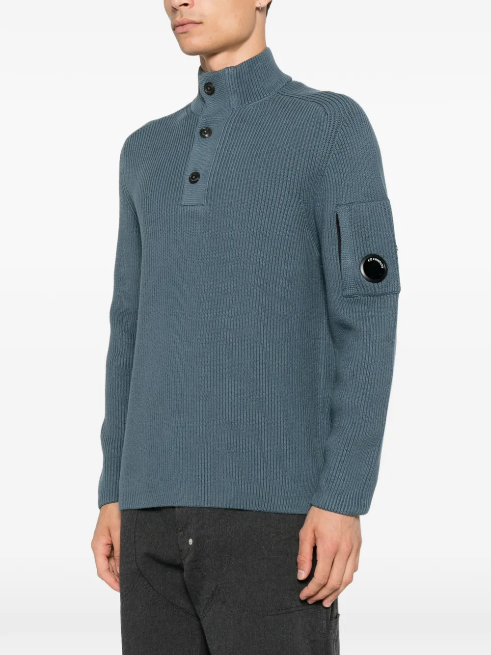 C.P. Company Ribgebreide trui Blauw