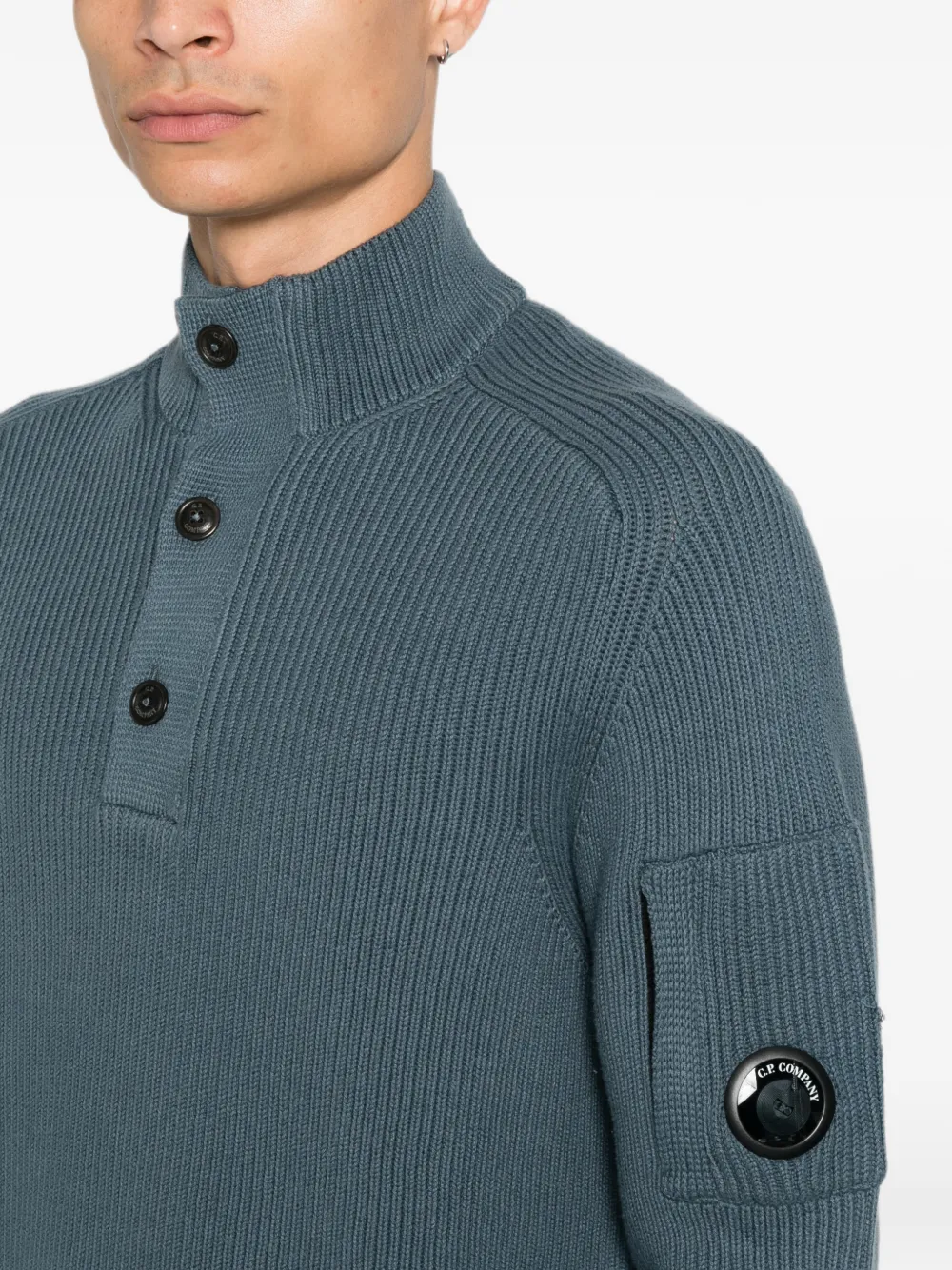 C.P. Company Ribgebreide trui Blauw