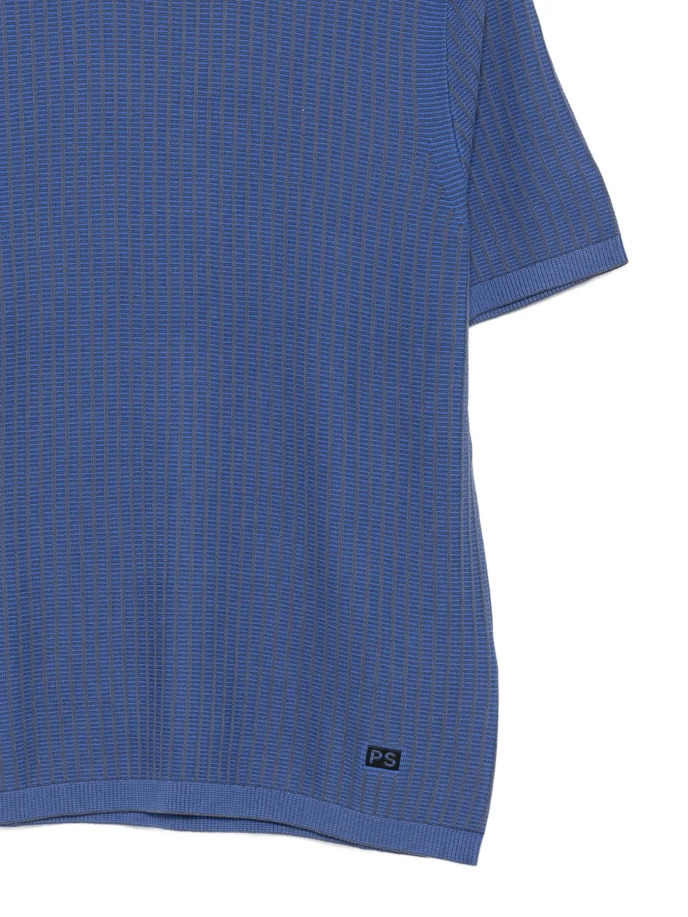 PS Paul Smith Ribgebreid T-shirt Blauw